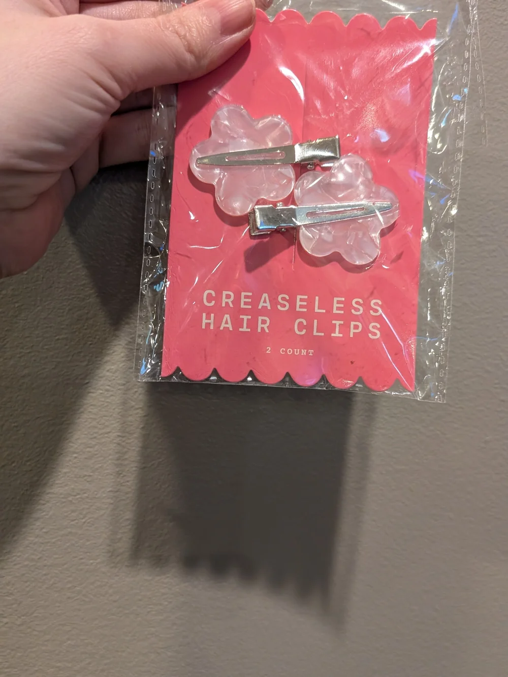 🦋 Creaseless Pink Flower Kids Hair Clips - 2 Pack